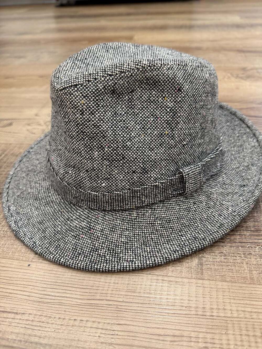 Vintage Stetson Mens Tweed Fedora Hat Speckled Wool